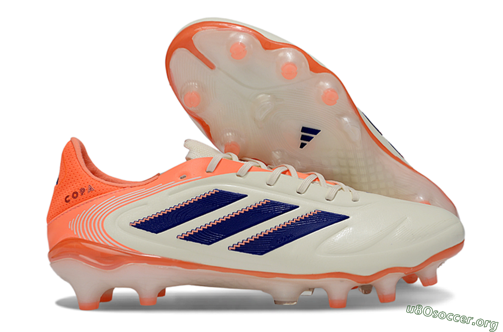 Adidas Copa Pure 3 FG Football Boots - White/Vibrant Orange/Navy Blue 2