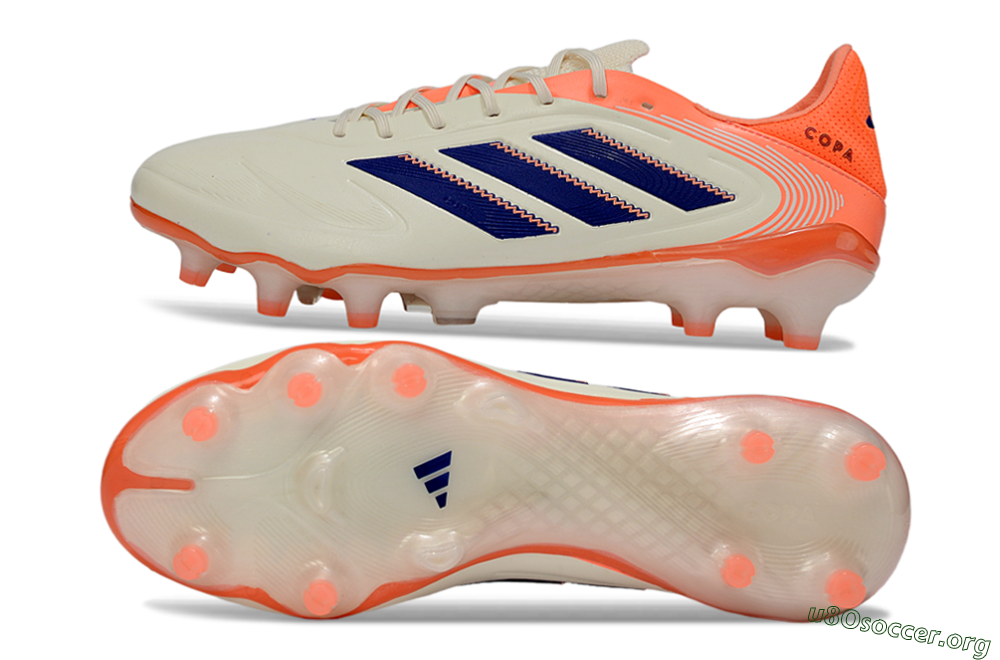 Adidas Copa Pure 3 FG Football Boots - White/Vibrant Orange/Navy Blue 1
