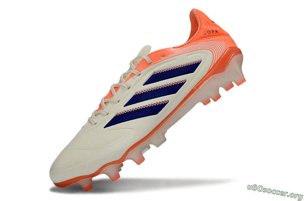 Adidas Copa Pure 3 FG Football Boots - White/Vibrant Orange/Navy Blue 5