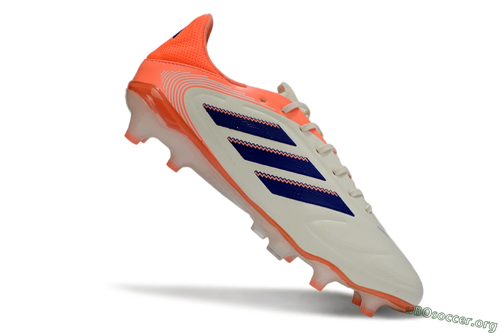 Adidas Copa Pure 3 FG Football Boots - White/Vibrant Orange/Navy Blue 4