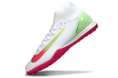 Nike Air Zoom Mercurial Superfly 10 Academy TF Football Shoes - White/Vibrant Pink/Soft Green