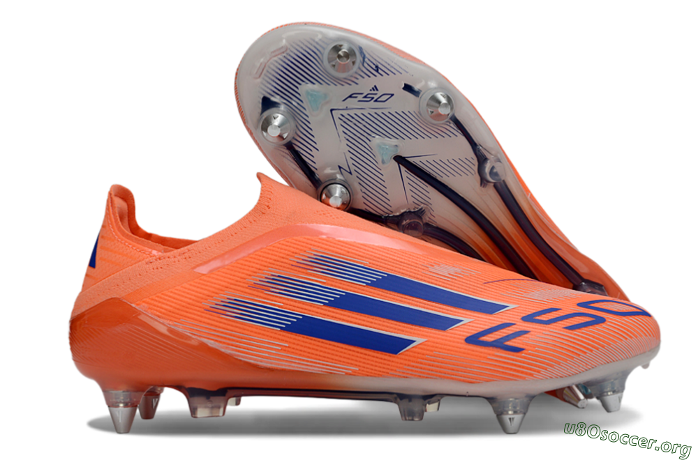 Adidas F50 Elite Laceless SG Football Boots - Orange/Navy Blue/Flame Orange 2