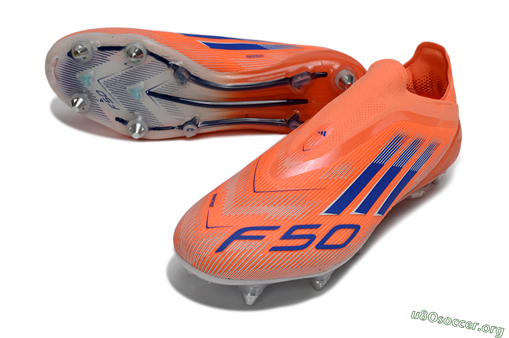 Adidas F50 Elite Laceless SG Football Boots - Orange/Navy Blue/Flame Orange 0
