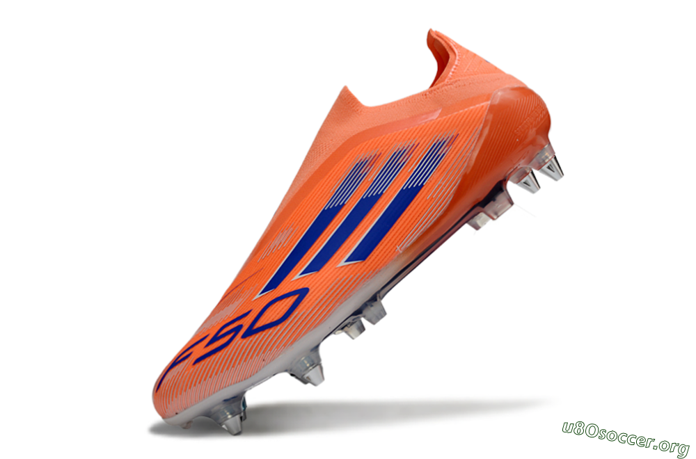 Adidas F50 Elite Laceless SG Football Boots - Orange/Navy Blue/Flame Orange 5