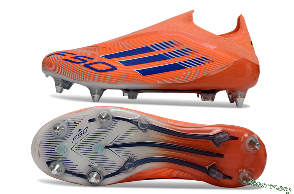 Adidas F50 Elite Laceless SG Football Boots - Orange/Navy Blue/Flame Orange 1