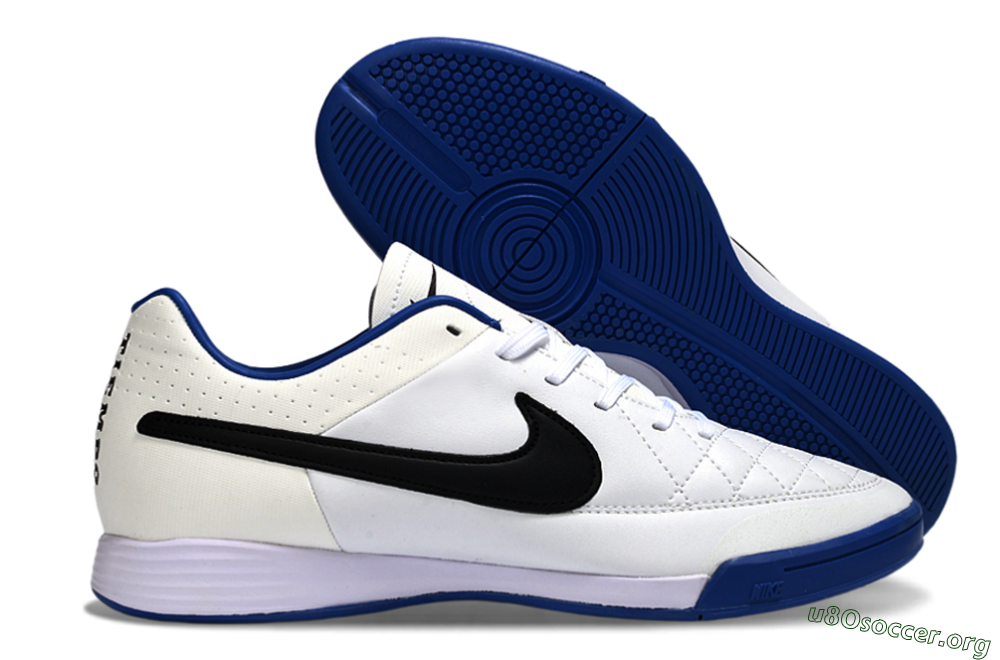 Nike Tiempo Ligera 4 IC Football Shoes - White/Royal Blue/Black 2