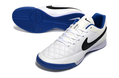 Nike Tiempo Ligera 4 IC Football Shoes - White/Royal Blue/Black