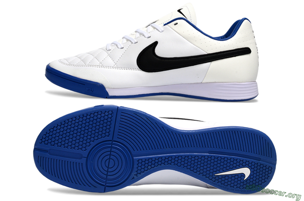Nike Tiempo Ligera 4 IC Football Shoes - White/Royal Blue/Black 1