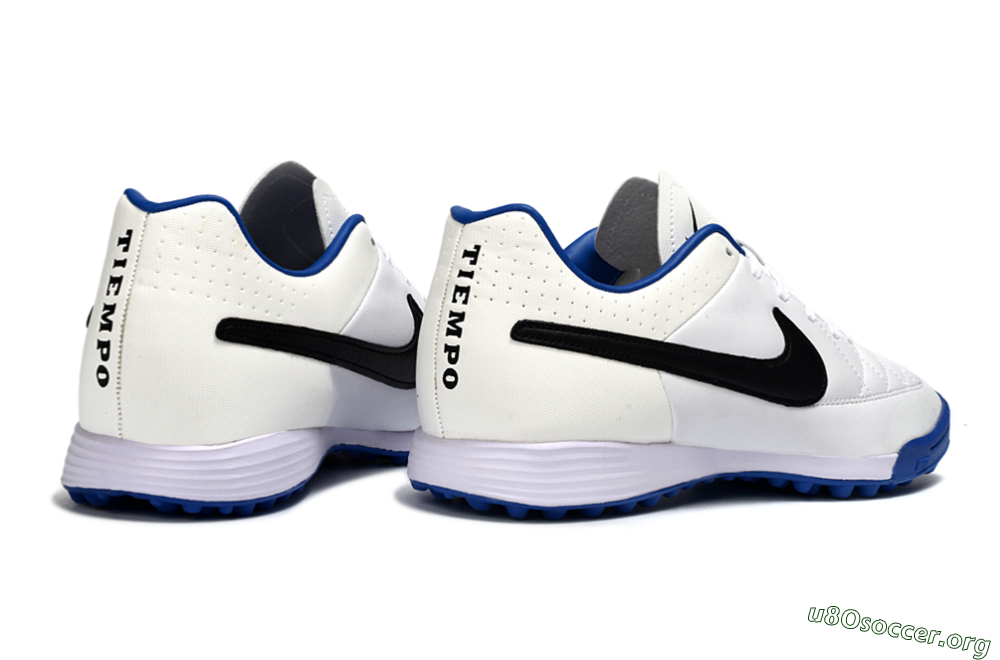 Nike Tiempo Ligera 4 TF Football Shoes - White/Royal Blue/Black 6