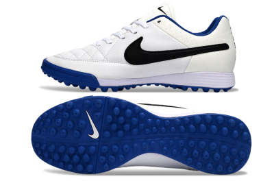 Nike Tiempo Ligera 4 TF Football Shoes - White/Royal Blue/Black