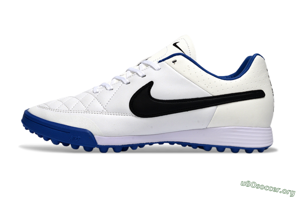 Nike Tiempo Ligera 4 TF Football Shoes - White/Royal Blue/Black 3