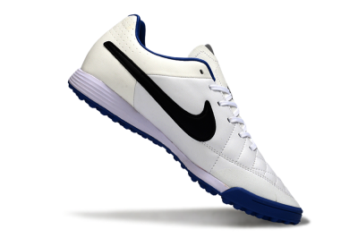 Nike Tiempo Ligera 4 TF Football Shoes - White/Royal Blue/Black