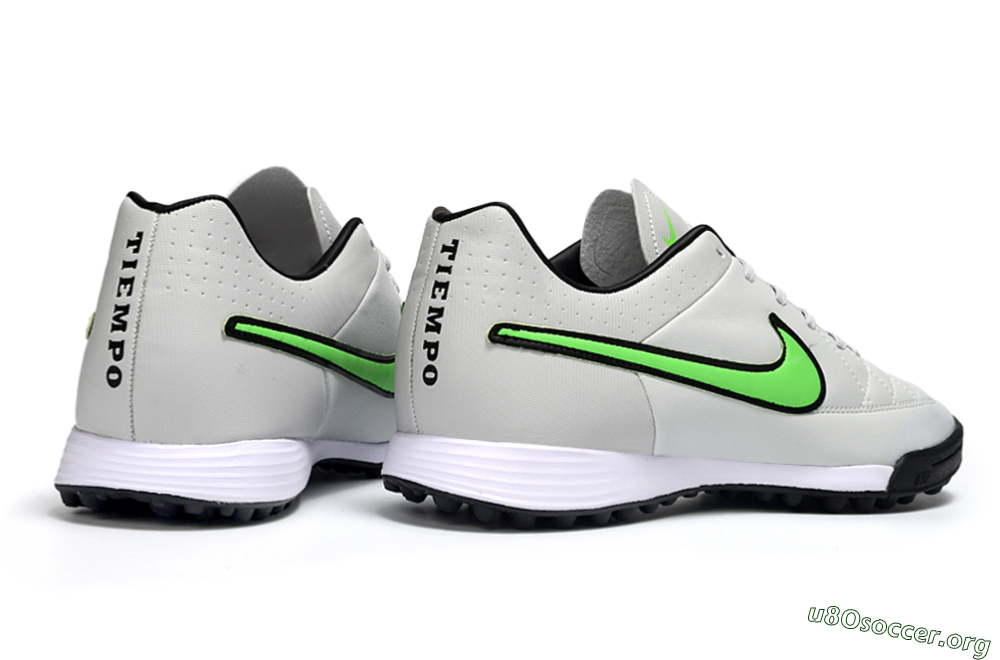 Nike Tiempo Ligera 4 TF Football Shoes - Gray/Neon Green/Black 6