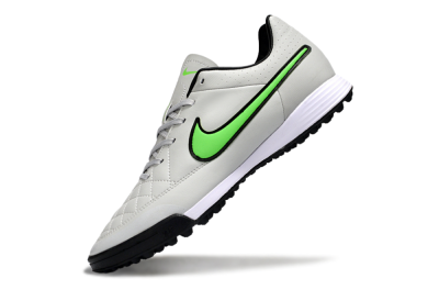 Nike Tiempo Ligera 4 TF Football Shoes - Gray/Neon Green/Black