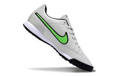Nike Tiempo Ligera 4 TF Football Shoes - Gray/Neon Green/Black
