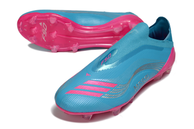 Messi x Adidas F50 Elite Laceless FG Football Boots - Blue/Electric Pink/Light Blue