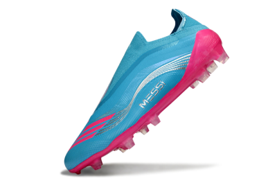 Messi x Adidas F50 Elite Laceless FG Football Boots - Blue/Electric Pink/Light Blue