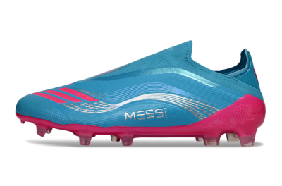 Messi x Adidas F50 Elite Laceless FG Football Boots - Blue/Electric Pink/Light Blue