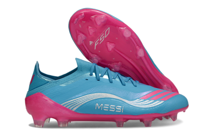 Messi x Adidas F50 Elite FG Football Boots - Blue/Bright Pink/Neon Blue