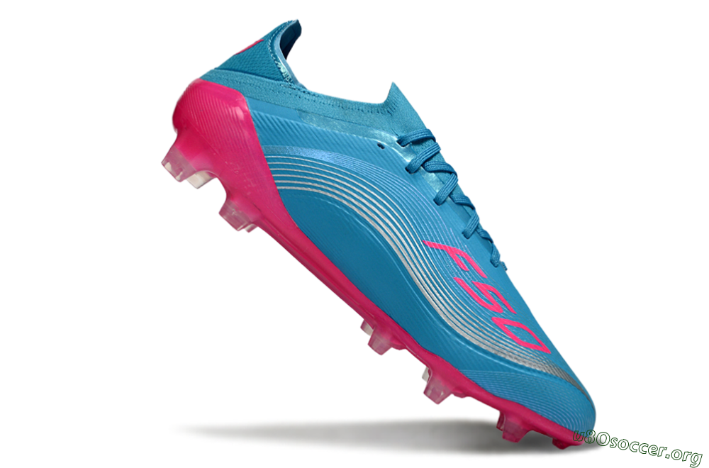 Messi x Adidas F50 Elite FG Football Boots - Blue/Bright Pink/Neon Blue 4