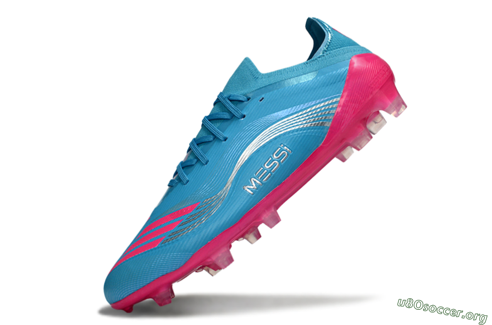 Messi x Adidas F50 Elite FG Football Boots - Blue/Bright Pink/Neon Blue 5