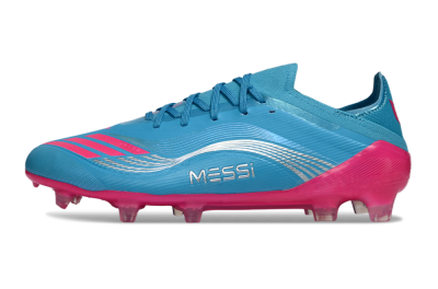 Messi x Adidas F50 Elite FG Football Boots - Blue/Bright Pink/Neon Blue