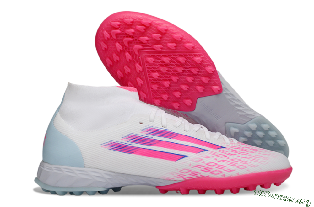 Adidas F50 Elite Mid TF Football Shoes - Pink/Bright Pink/Light Blue 2