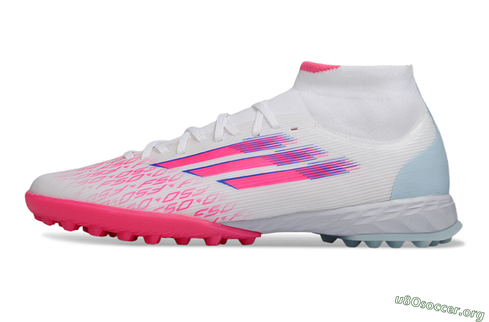Adidas F50 Elite Mid TF Football Shoes - Pink/Bright Pink/Light Blue 3
