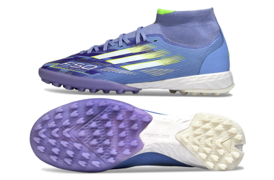 Adidas F50 Elite Mid TF Football Shoes - Purple/Silver/Yellow
