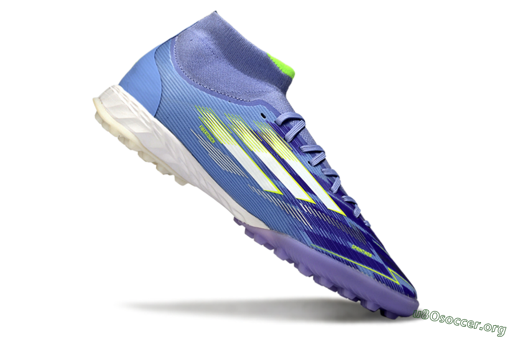 Adidas F50 Elite Mid TF Football Shoes - Purple/Silver/Yellow 4