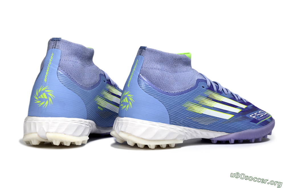 Adidas F50 Elite Mid TF Football Shoes - Purple/Silver/Yellow 6