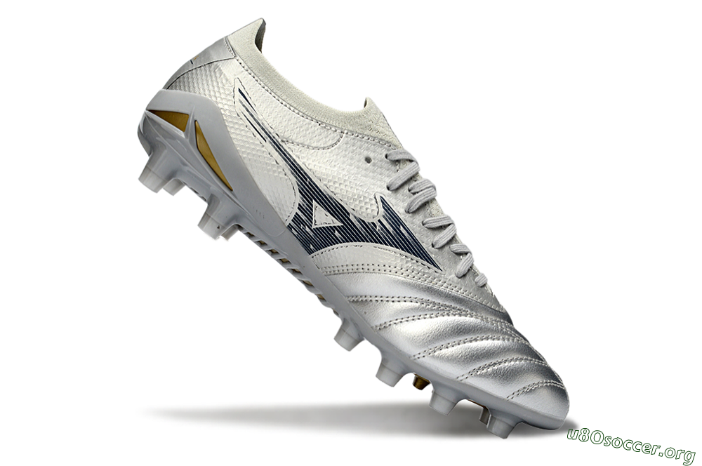 Mizuno Morelia Neo 4 FG Football Boots - Silver/Metallic Silver/Yellow Accent 4