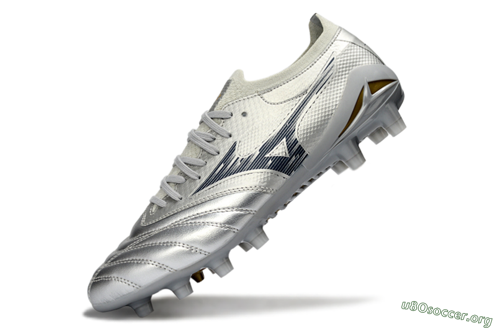 Mizuno Morelia Neo 4 FG Football Boots - Silver/Metallic Silver/Yellow Accent 5