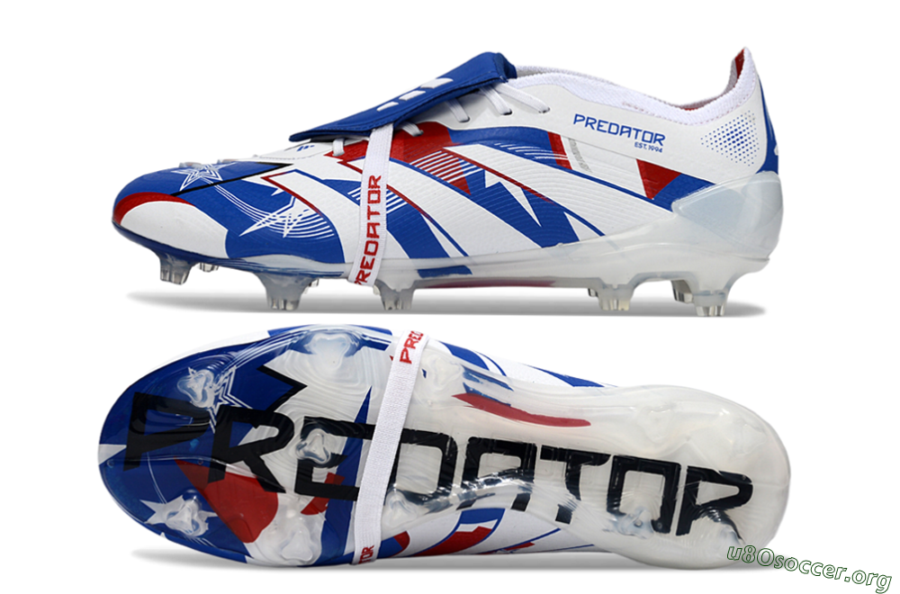 Adidas Predator 25 Elite Fold-Over Tongue FG Football Boots - Blue/Royal Blue/Crimson Red 1