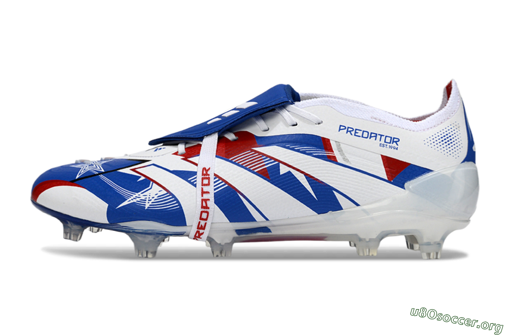 Adidas Predator 25 Elite Fold-Over Tongue FG Football Boots - Blue/Royal Blue/Crimson Red 3