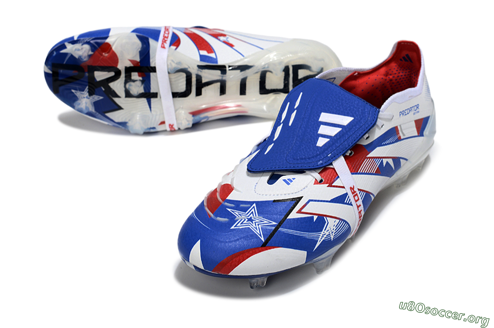 Adidas Predator 25 Elite Fold-Over Tongue FG Football Boots - Blue/Royal Blue/Crimson Red 0