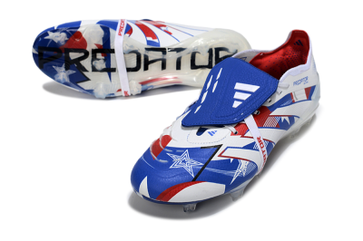 Adidas Predator 25 Elite Fold-Over Tongue FG Football Boots - Blue/Royal Blue/Crimson Red