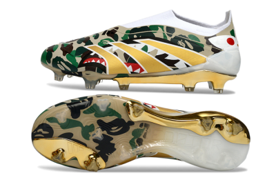 Adidas Predator 25 Elite Laceless FG Football Boots - Camo/White/Gold