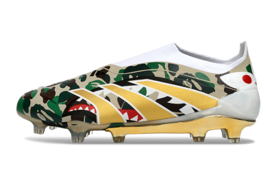 Adidas Predator 25 Elite Laceless FG Football Boots - Camo/White/Gold