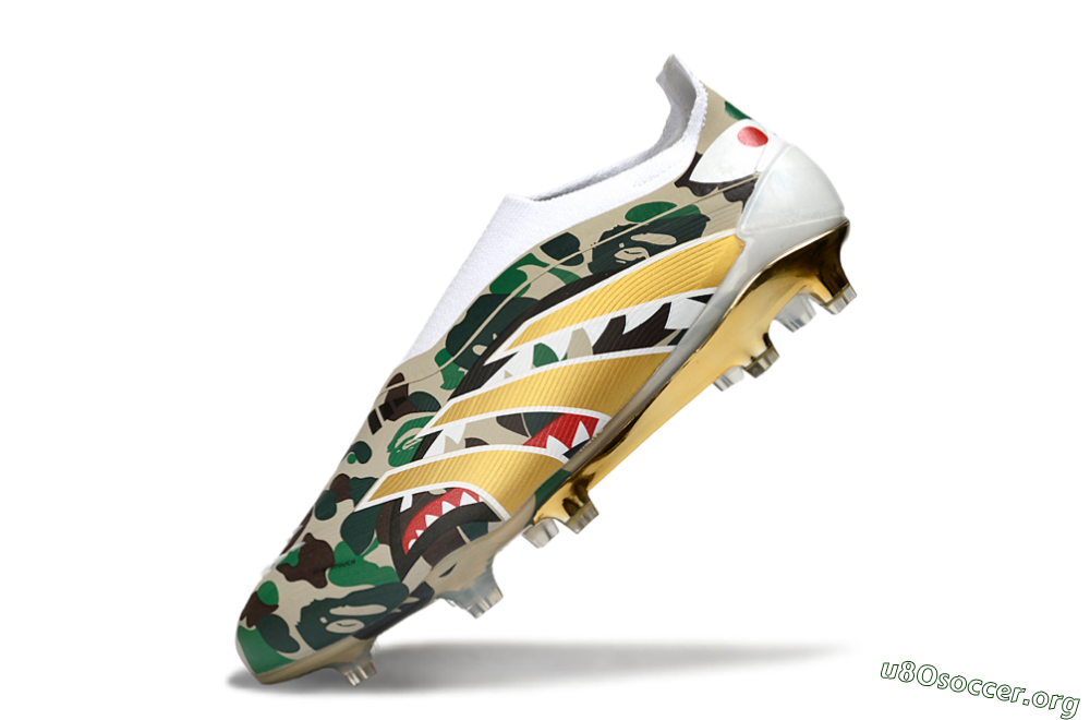 Adidas Predator 25 Elite Laceless FG Football Boots - Camo/White/Gold 5
