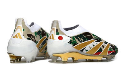 Adidas Predator 25 Elite Laceless FG Football Boots - Camo/White/Gold