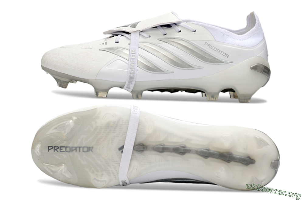Adidas Predator 26 Elite Fold-Over Tongue FG Football Boots - White/Silver Shadows/Crystal White 1