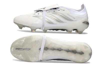 Adidas Predator 26 Elite Fold-Over Tongue FG Football Boots - White/Silver Shadows/Crystal White