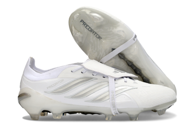 Adidas Predator 26 Elite Fold-Over Tongue FG Football Boots - White/Silver Shadows/Crystal White