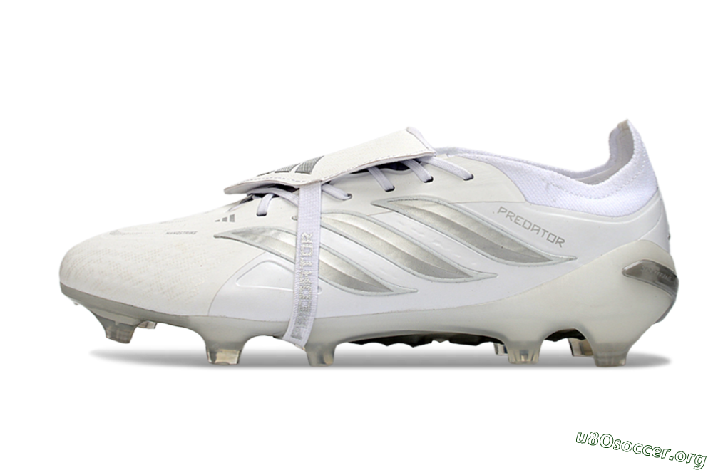 Adidas Predator 26 Elite Fold-Over Tongue FG Football Boots - White/Silver Shadows/Crystal White 3