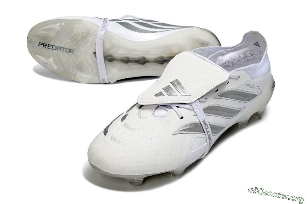 Adidas Predator 26 Elite Fold-Over Tongue FG Football Boots - White/Silver Shadows/Crystal White 0