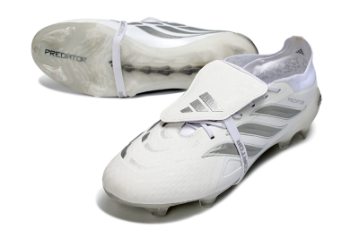 Adidas Predator 26 Elite Fold-Over Tongue FG Football Boots - White/Silver Shadows/Crystal White