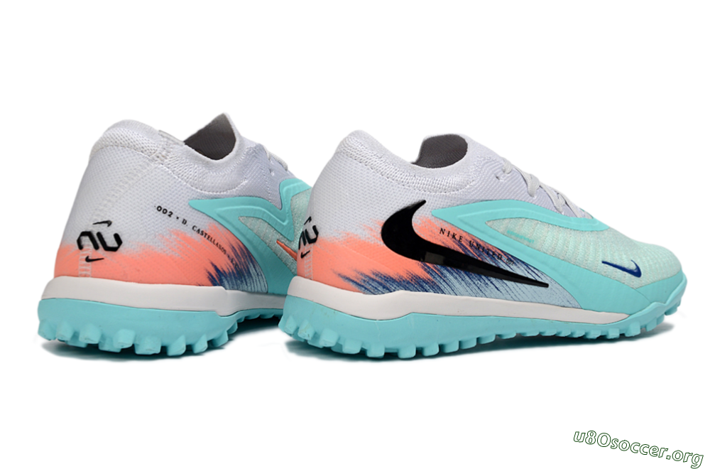 Nike Phantom 6 Low Elite TF Football Shoes - Aqua/Sunset Orange/Deep Blue 6