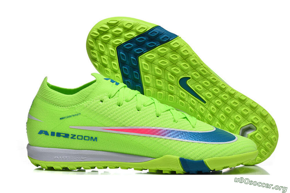 Nike Air Zoom Mercurial Vapor 16 Elite TF Football Shoes - Green/Electric Green/Navy Blue 2