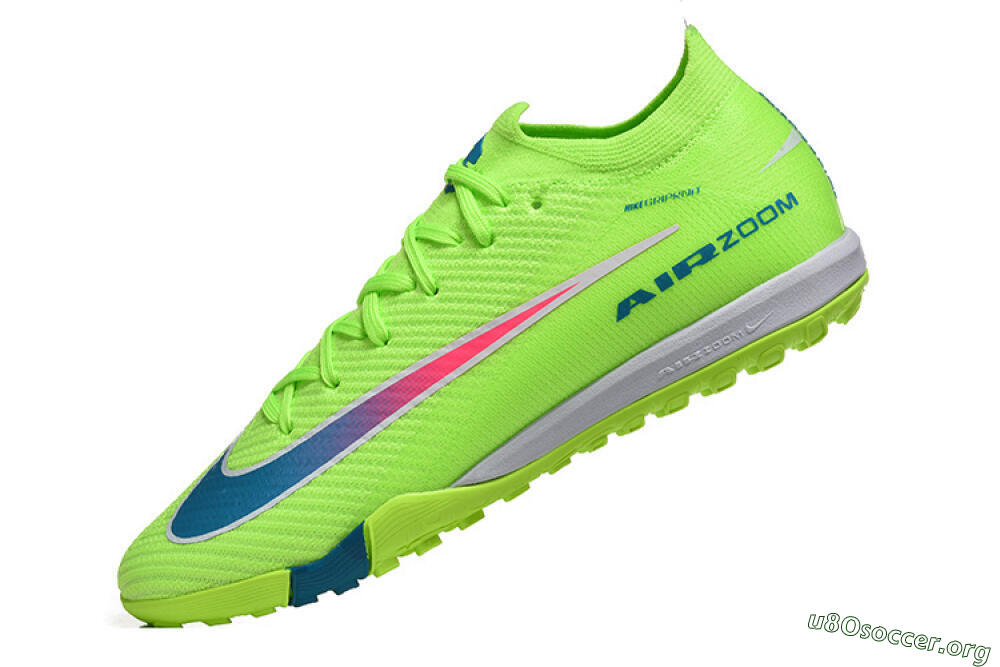 Nike Air Zoom Mercurial Vapor 16 Elite TF Football Shoes - Green/Electric Green/Navy Blue 8